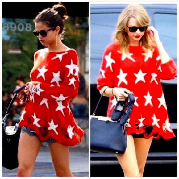 💥HOT ITEM💥Seeing Stars Speckled Distressed Lennon Sweater in Scarlet Red - Picture 1 of 16